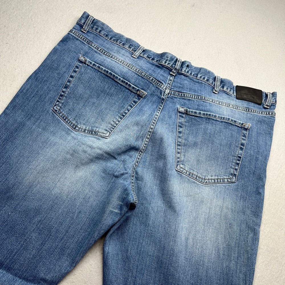 Westport Black Mens Straight Leg Jeans Blue Medium Wash 46x34 Streetwear Casual